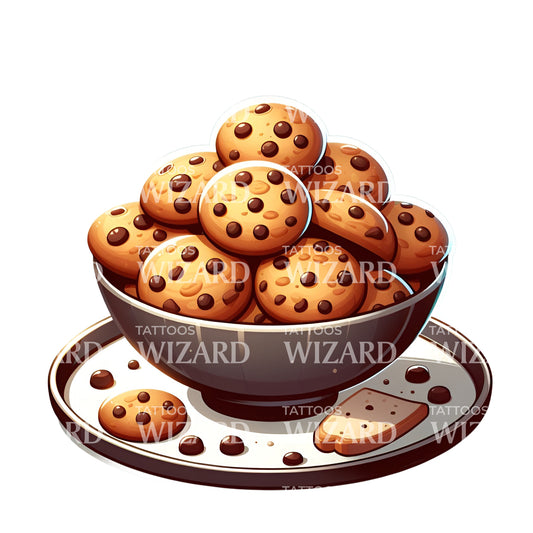 Bowl Of Cookies Tattoo Idea