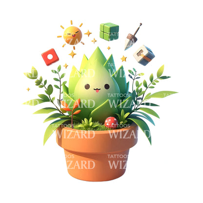 Cute Plant Pot Tattoo Idea