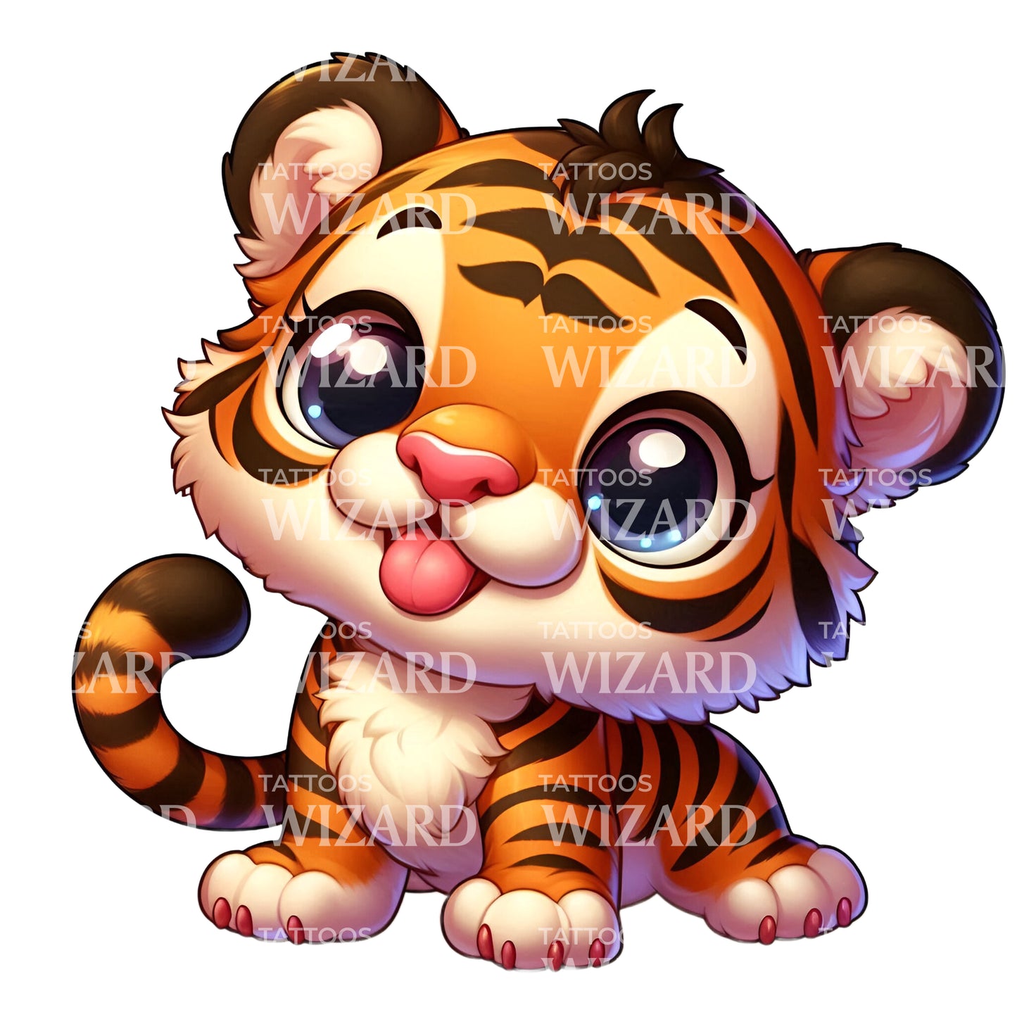 Cute Tiger Cub Tattoo Idea