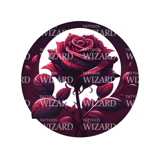 Dark Red Rose Tattoo Idea