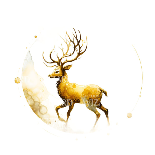 Deer In Mystique Tattoo Idea