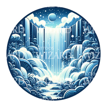Frozen Waterfall Tattoo Idea