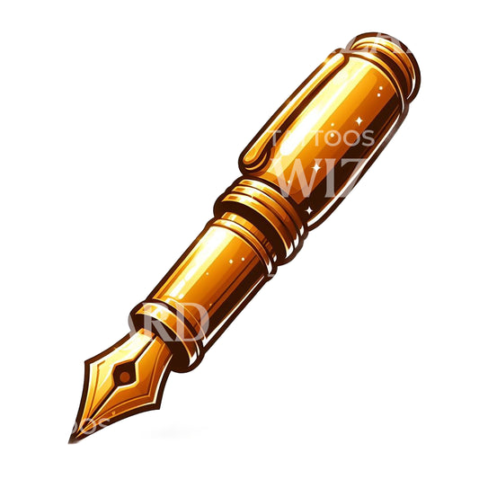 Golden Pen Tattoo Idea
