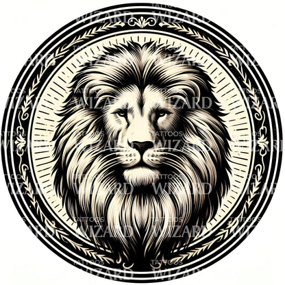 Lion In Showcase Tattoo Idea