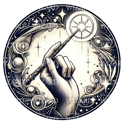 Magical Wand Tattoo Idea