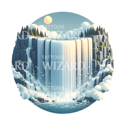 Winter Waterfall Tattoo Idea