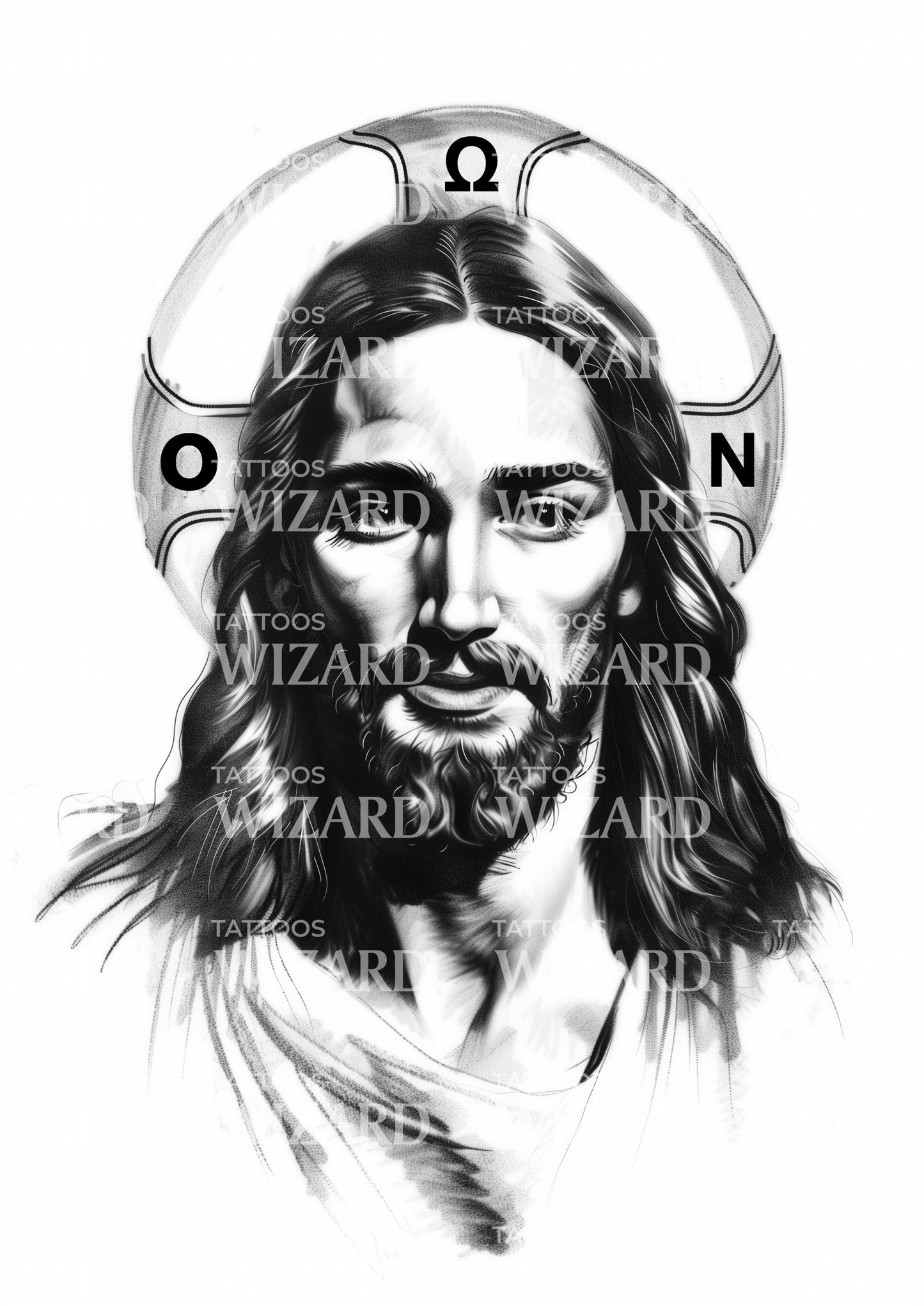 Alpha & Omega Jesus Christ Tattoo Design