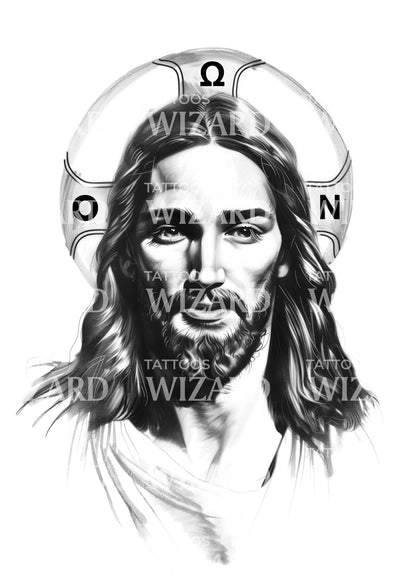 Alpha & Omega Jesus Christ Tattoo Design