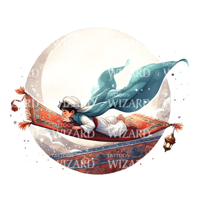 Arabian Flying Carpet Tattoo Idea