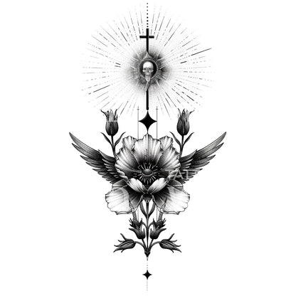 Christian Rose of Death Tattoo Design