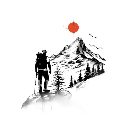 Climbing Mountains Tattoo Design