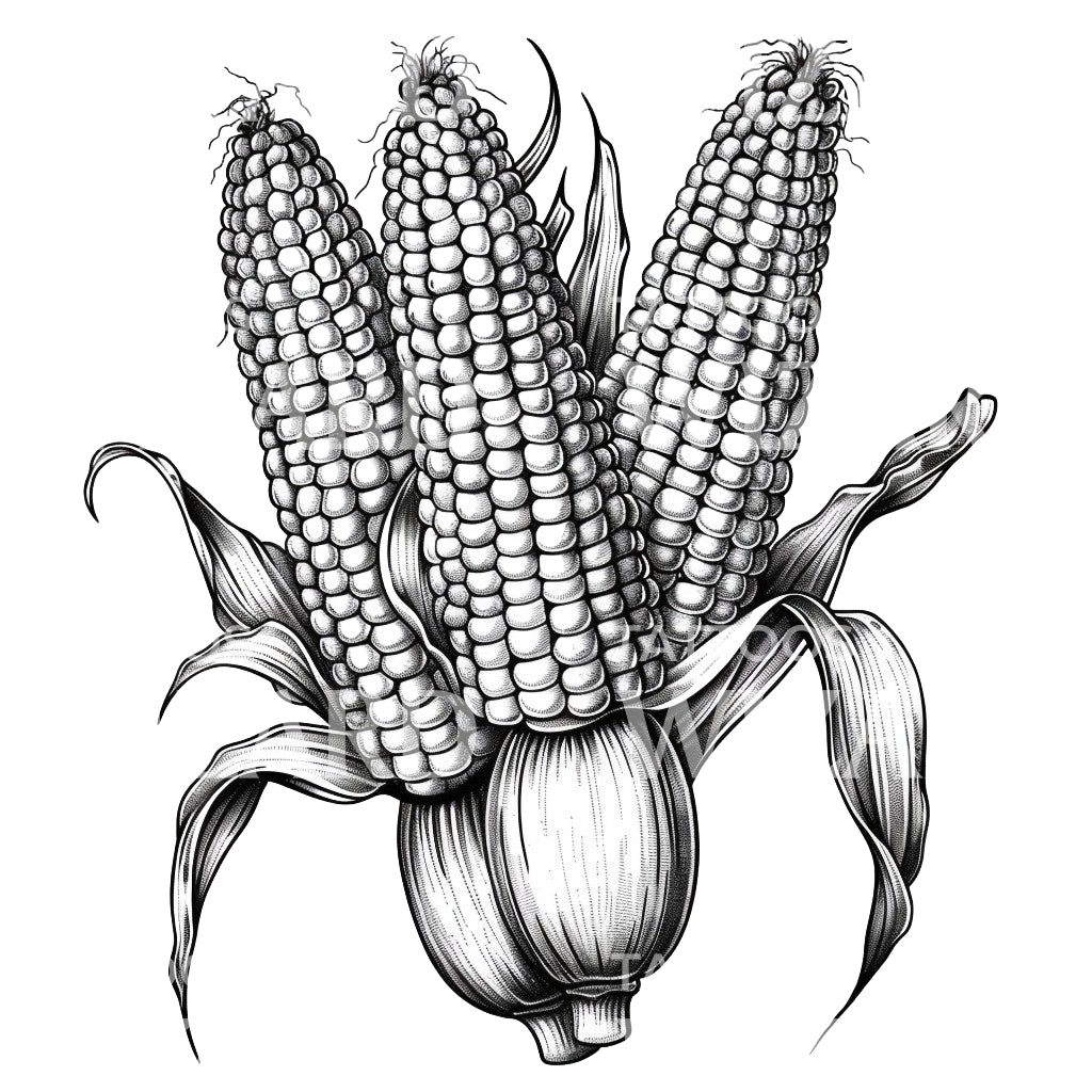 Corn Kernels Tattoo Design