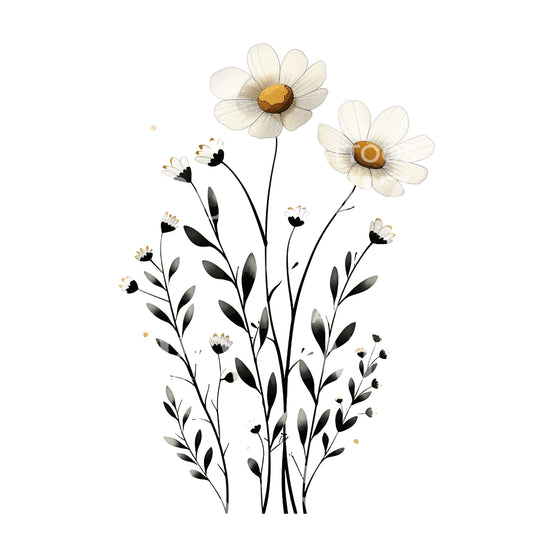 Cute Chamomile Flowers Tattoo Design
