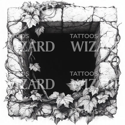 Dark Void Surrounded by Ivy Tattoo Design