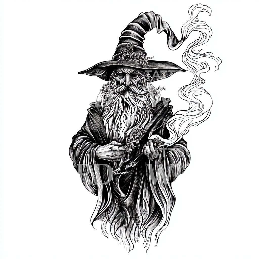 Dark Wizard From the Dark Side Tattoo Design