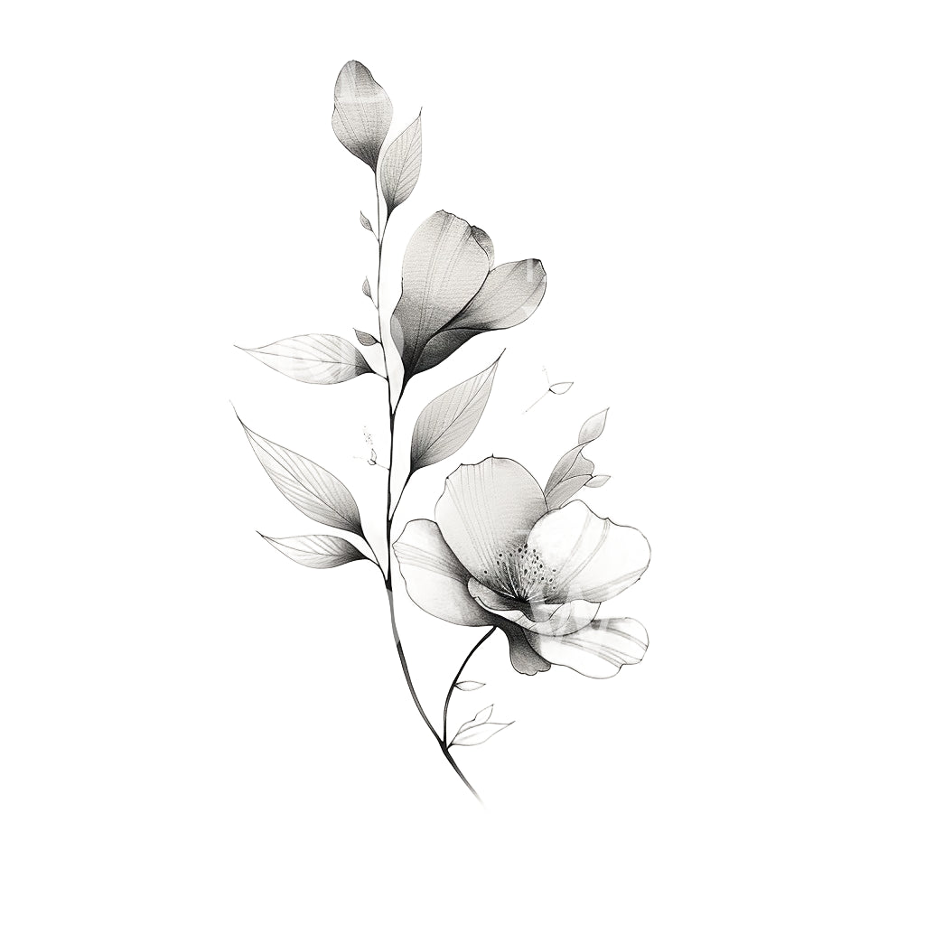 Delicate Almond Tree Flowers Tattoo Design