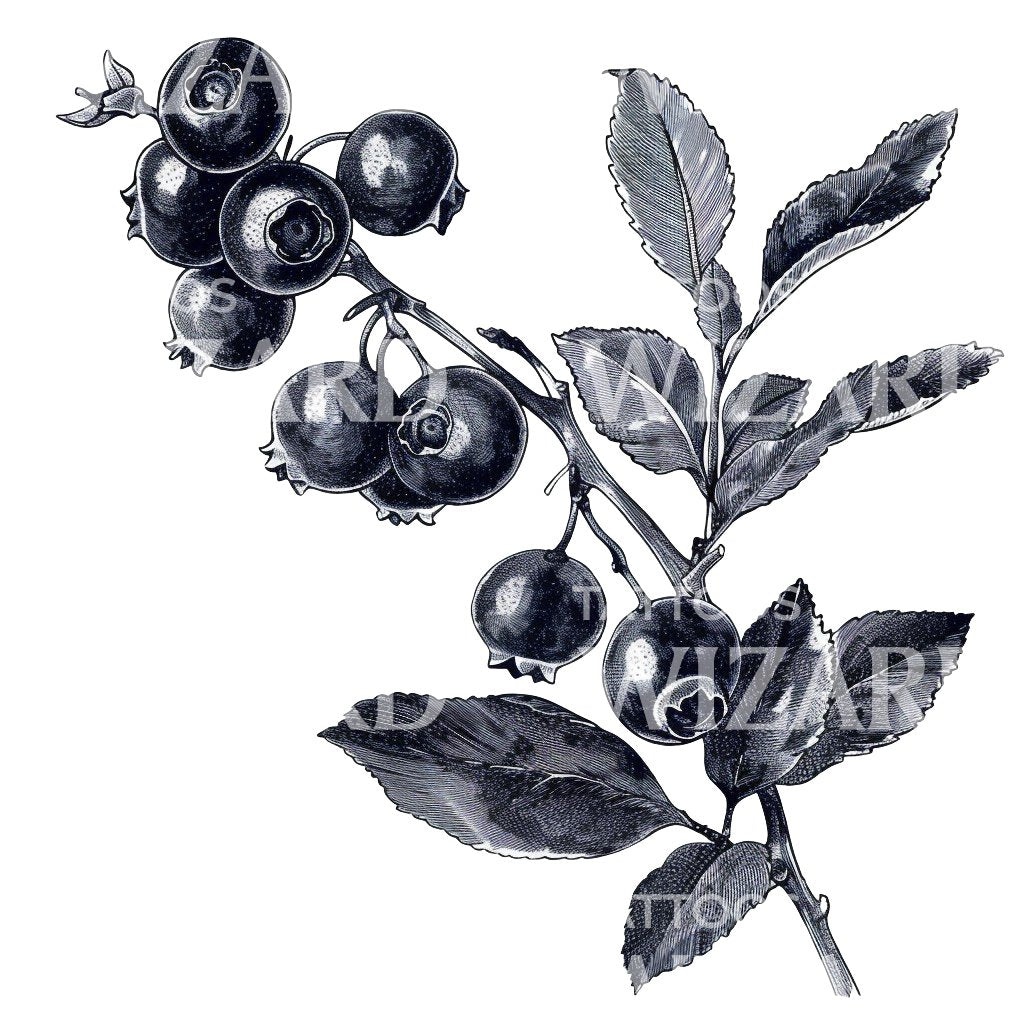 Delicate Blueberry Ink Tattoo Idea