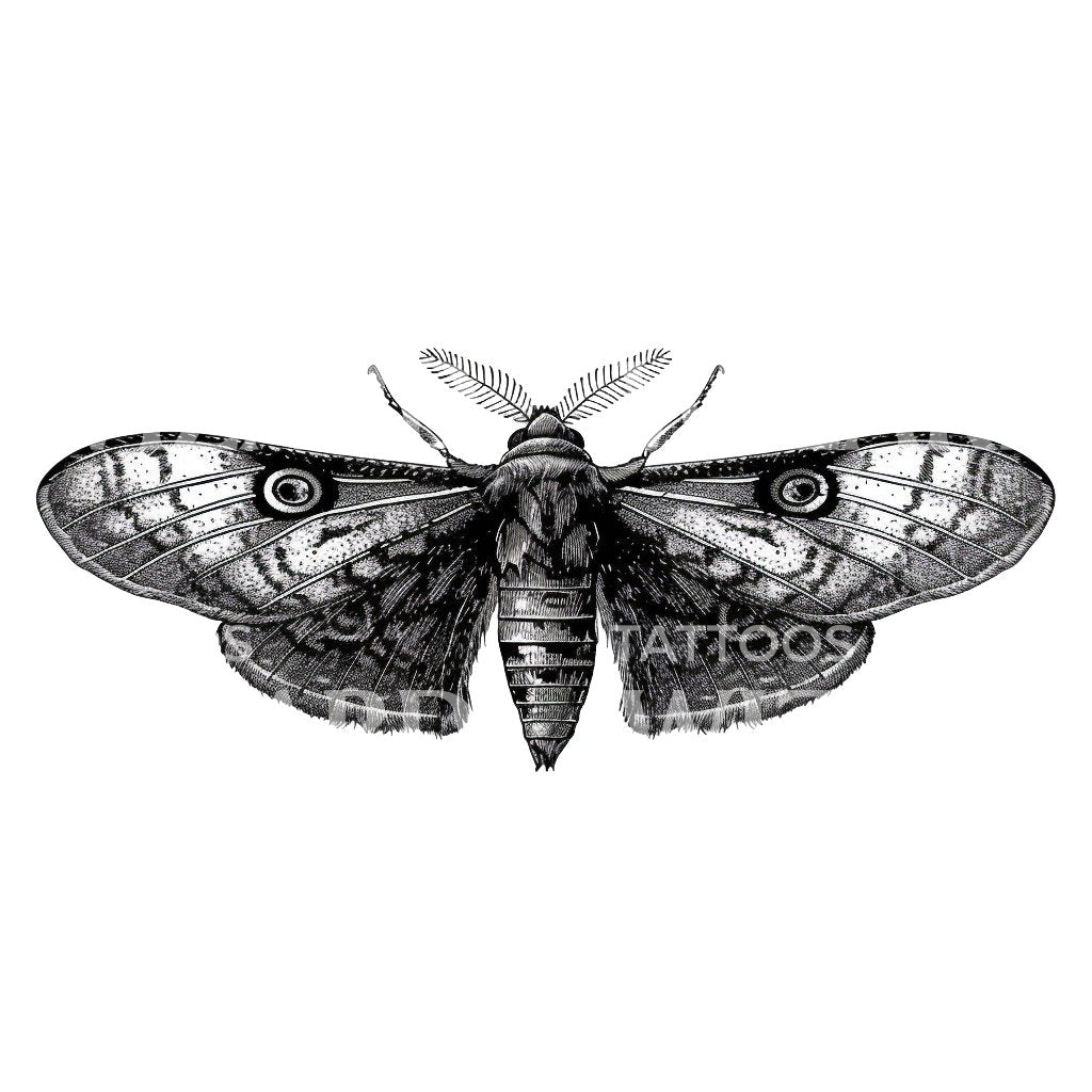 Delicate Moth Ink Tattoo Idea – Tattoos Wizard Designs
