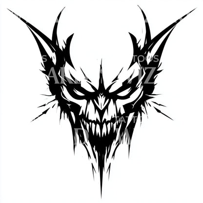 Demon Smile of Chaos Tattoo Design