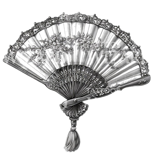 Elegant Fan Ink Tattoo Idea