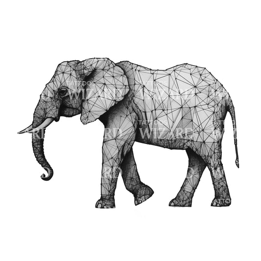 Elephant Geometric Tattoo Idea