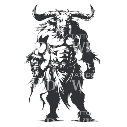 Epic Minotaur Tattoo Design