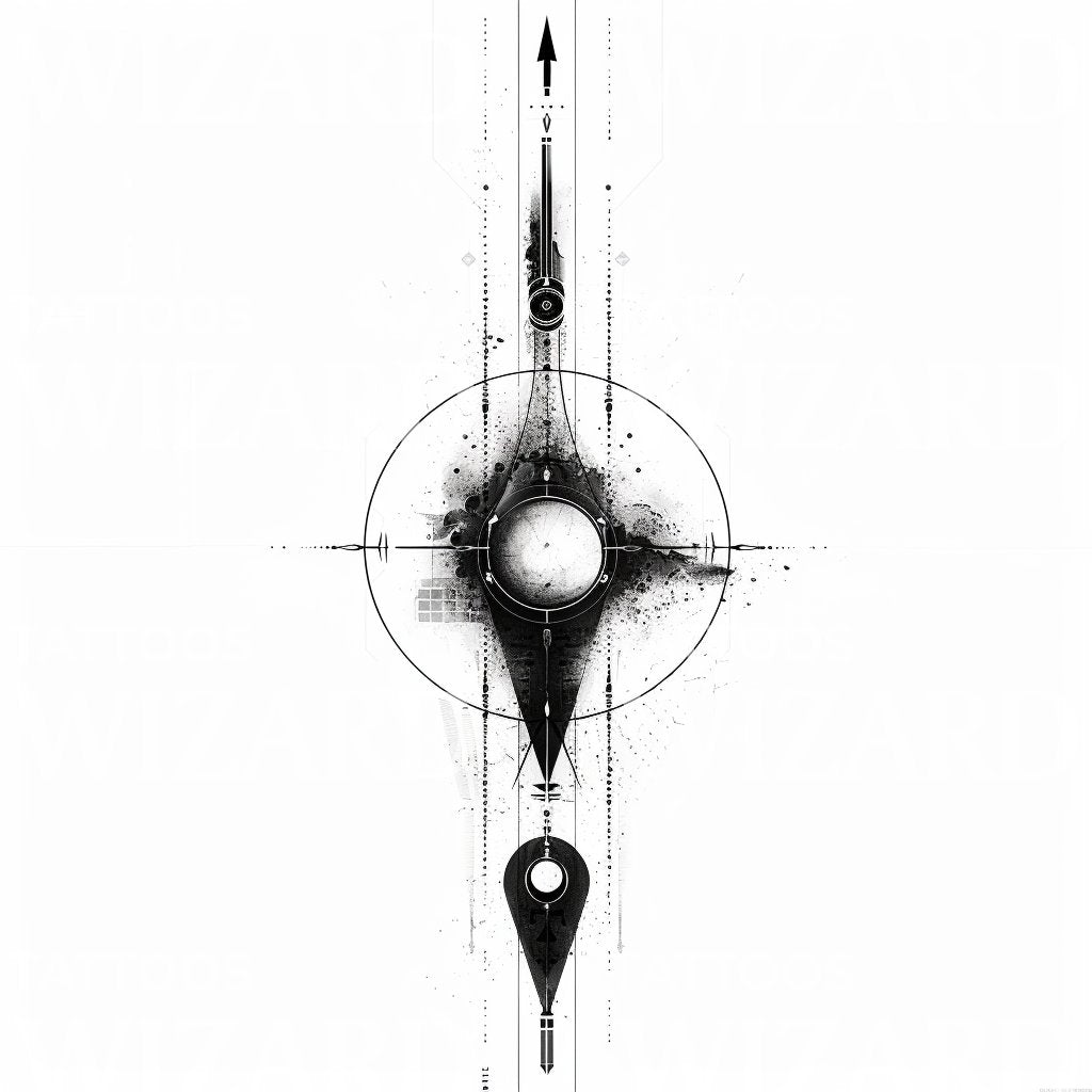 Futuristic Cyber Sigil Composition Tattoo Design