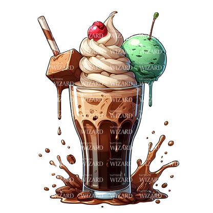 Glass Of Chilled Chocolate Tattoo Idea