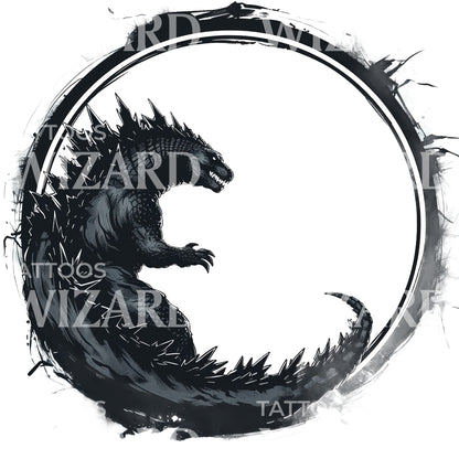 Godzilla Blackwork Tattoo Design