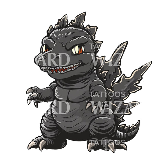 Godzilla Chibi Tattoo Design