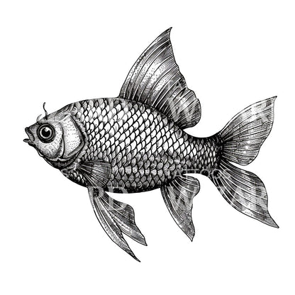 Goldfish Drawing Tattoo Idea