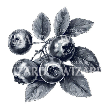 Gorgeous Botanical Blueberry Tattoo Idea