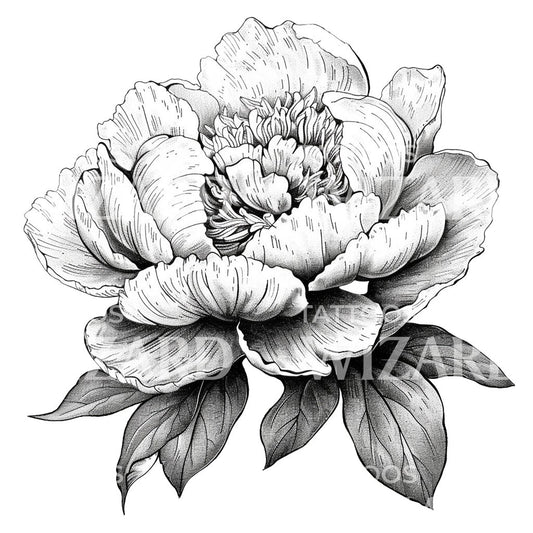 Gorgeous Peony Flower Tattoo Idea