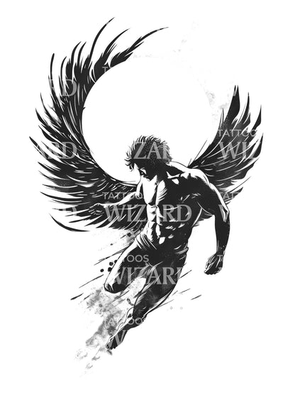 Greek Mythology Figure Icarus Tattoo Design