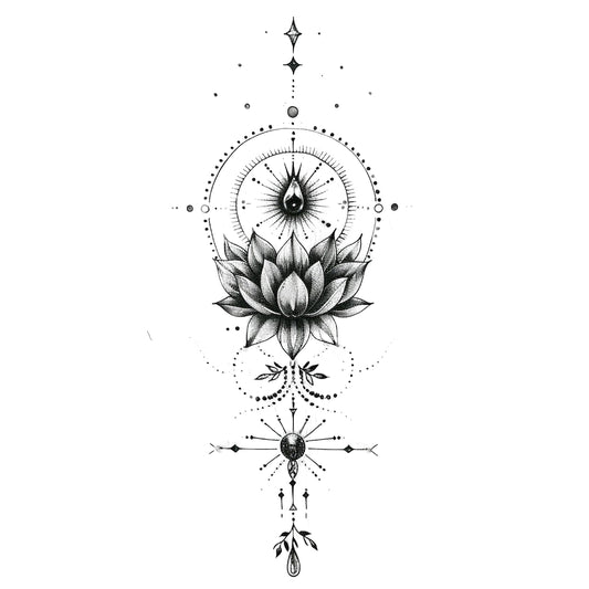 Handpoke Spiritual Awakening Lotus Tattoo Design