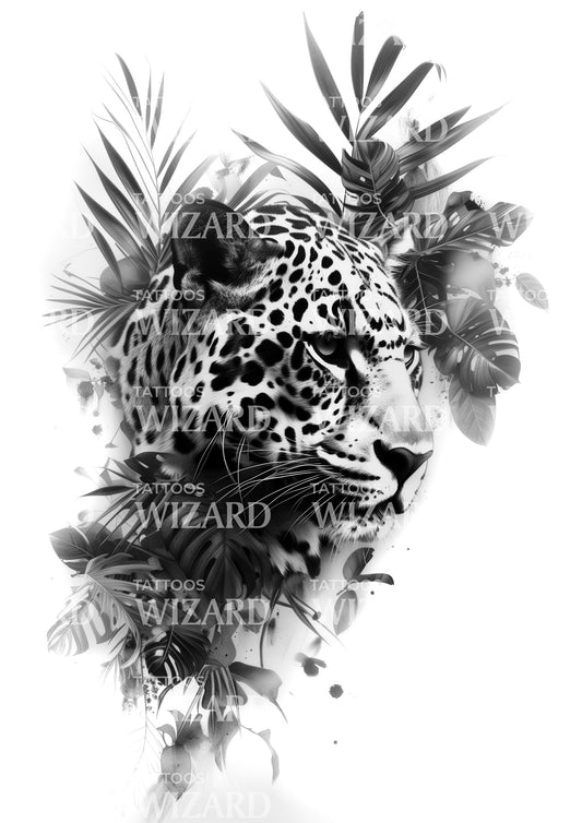 Hunting Leopard Tattoo Design