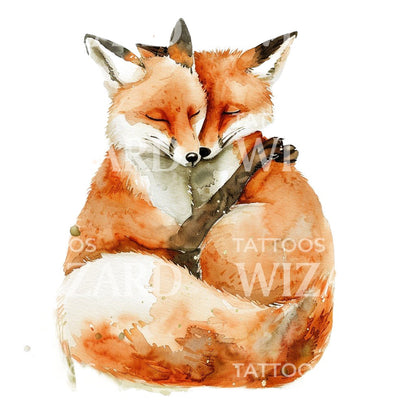 Husband and Wife Cuddling Tattoo Idea
