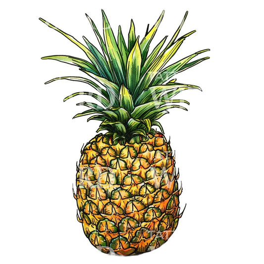 Illustrative Watercolor Pineapple Tattoo Idea