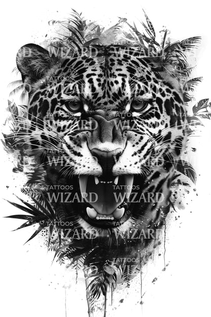 Incredible Jaguar Hunting Tattoo Idea