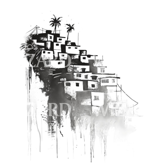 Informal Slums and Favela Tattoo Design
