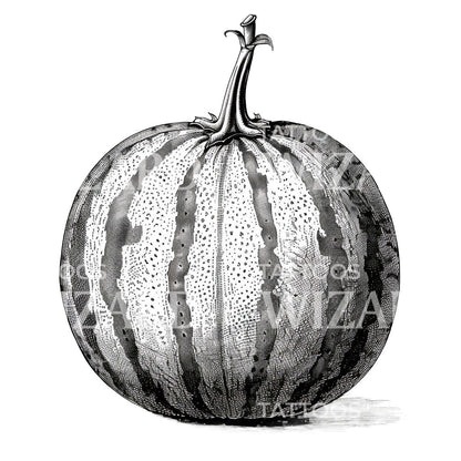 Ink Watermelon Cross-hatchedTattoo Idea