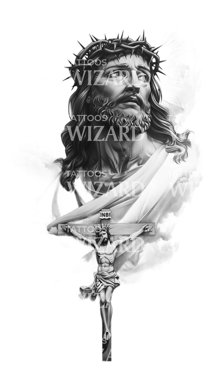 Jesus Crying for Our Sins Tattoo Design