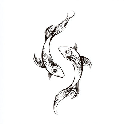 Koi Fish in Flowing Motion Tattoo Design
