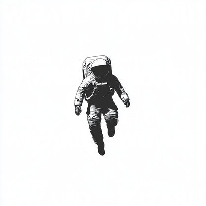 Lonely Astronaut Exploring the Void Tattoo Design