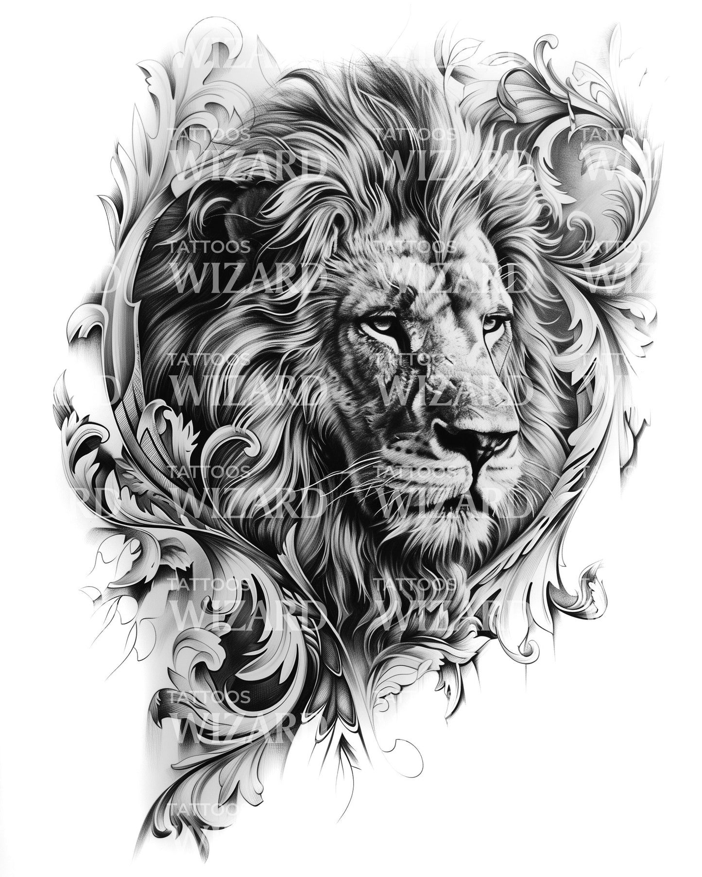 Mature Lion Tattoo Idea