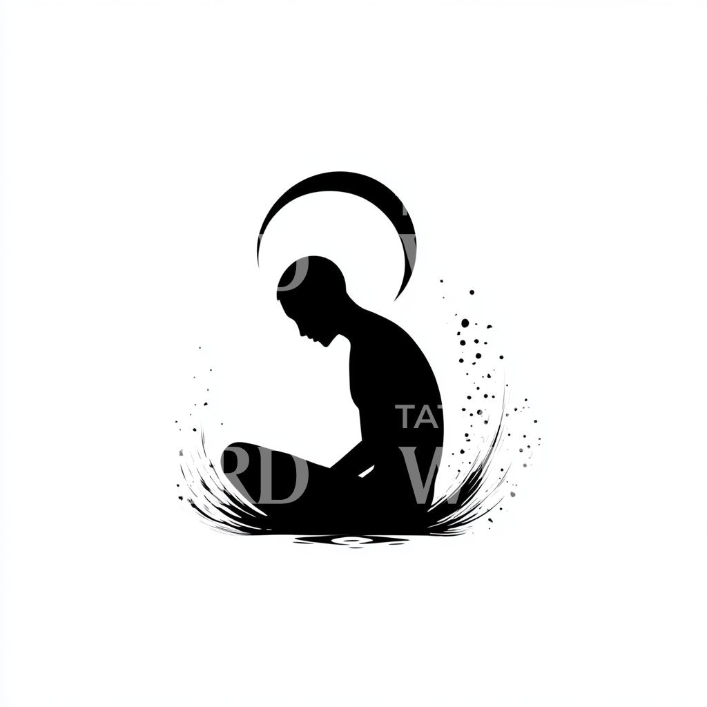 Meditating Glyph of Inner Peace Tattoo Design