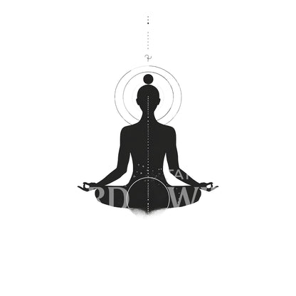 Meditation Minimalist Diagram Tattoo Design