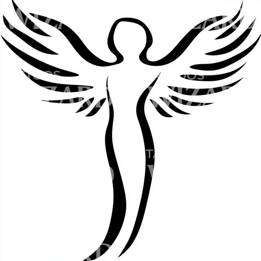 Minimalist Angel Tattoo Idea