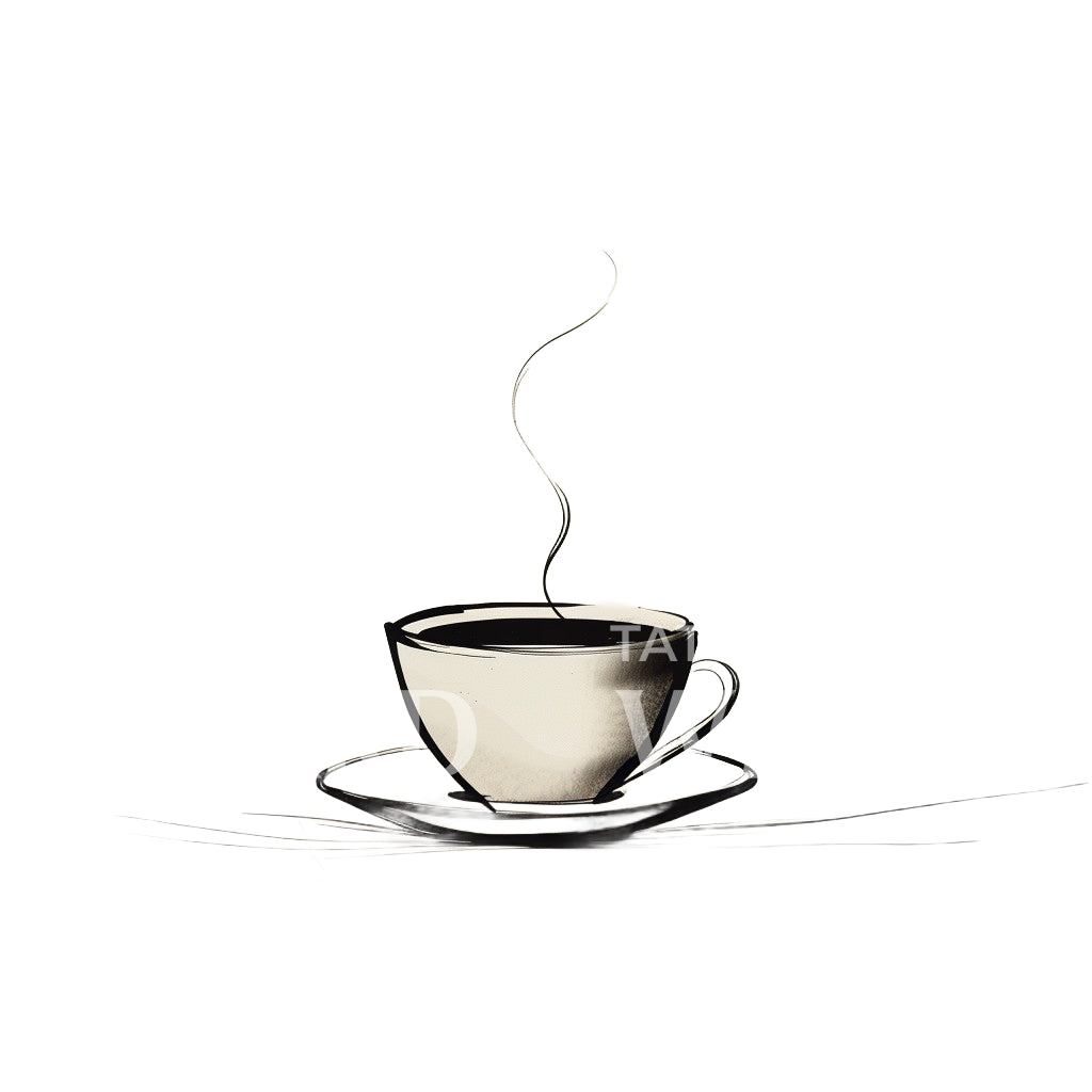 Minimalist Cup of Coffee Tattoo Design