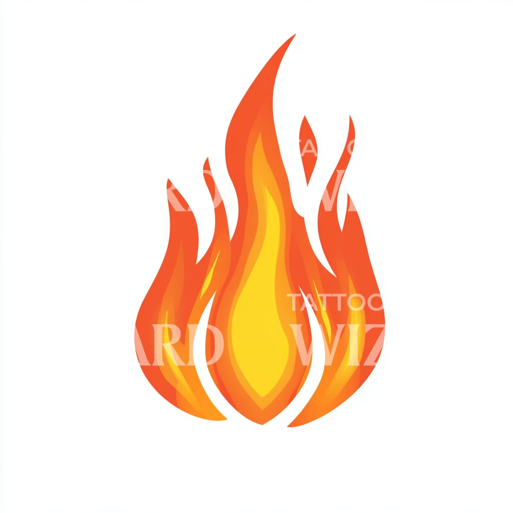 Minimalist Fire Symbol Tattoo Design